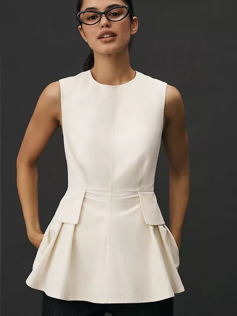 Mare Mare Sleeveless Waisted Peplum Top
